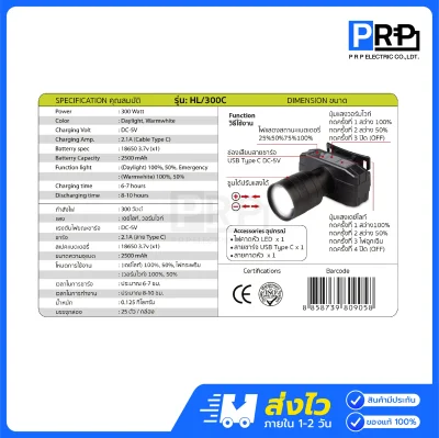Bioenergys ไฟฉายคาดหัว LED
