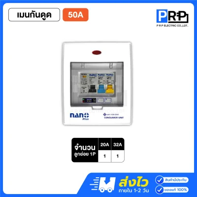 Nano Plus ตู้คอนซูมเมอร์ยูนิต 2 ช่อง เมนธรรมดาMCB/กันดูดRCBO