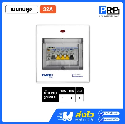 Nano Plus ตู้คอนซูมเมอร์ยูนิต 4 ช่อง เมนธรรมดาMCB/กันดูดRCBO