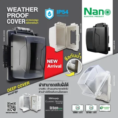 Nano ฝาครอบแผงหน้ากากกันน้ำทรงสูง ขนาด 2x4 IP54