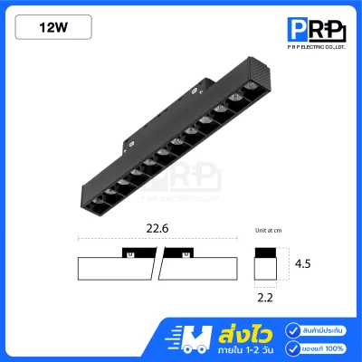 SL โคม Magnetic กลิลล์ LED Track Light 3แสง สำหรับรางแม่เหล็ก 20 มม.