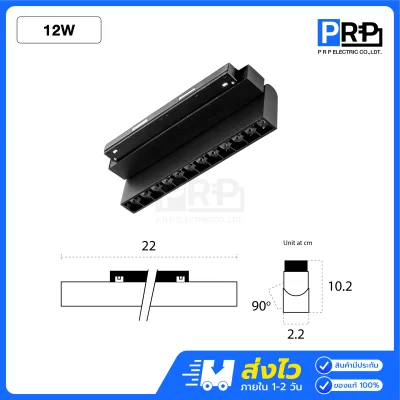 SL โคม Magnetic กลิลล์ปรับได้ LED Track Light 3แสง สำหรับรางแม่เหล็ก 20 มม.