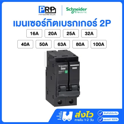 Schneider เมนเซอร์กิตเบรกเกอร์(MCB) 2P 10kA แบบPlug on