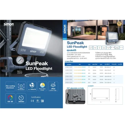 Simon โคมสปอร์ตไลท์ LED 3แสง Sunpeak