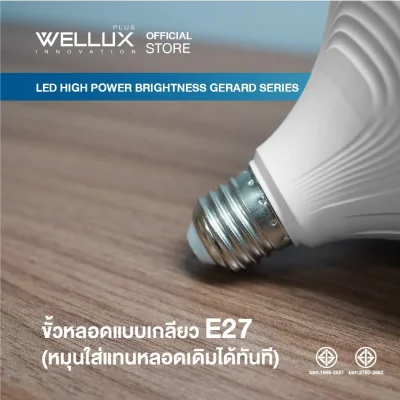 Wellux หลอดไฟ LED High Power หลอดกระบอก ขั้วE27