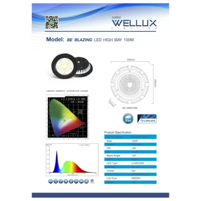 Wellux โคมไฮเบย์ LED High bay UFO Blazing Series