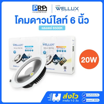 Wellux โคมไฟดาวน์ไลท์ LED ฝังฝ้า 20W Venus Series