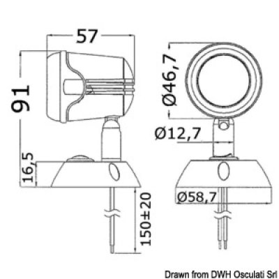 Articulated HI-POWER LED white spotlight 12/24 V  CODE 13.896.01