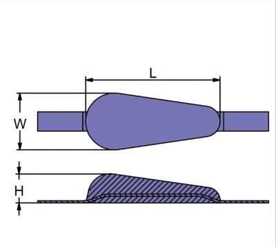 Teardrop Hull Anodes CM37G (Weld-on)