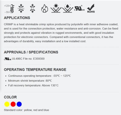 Crimp -ท่อหดต่อสายกันน้ำ
