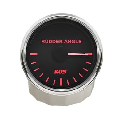 KUS Waterproof Rudder Angle Indicator Gauge With Rudder Sensor 52mm (2") 12V/24V (Black)