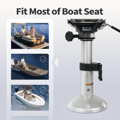 Boat Seat Pedestal with Slide, Aluminum Adjustable Height from 14" to 20" Locking Boat Seat Pedestals, Boat Seats Captain Chair Fishing Seats