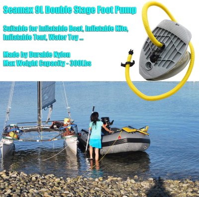 Bravo 9 HIGH Pressure Foot Pump for Inflatable Boats Twin Chamber