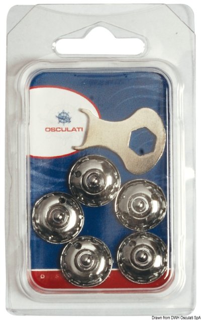 Loxx SS male snap fastener w/knurled ring N. 5 CODE 10.444.51