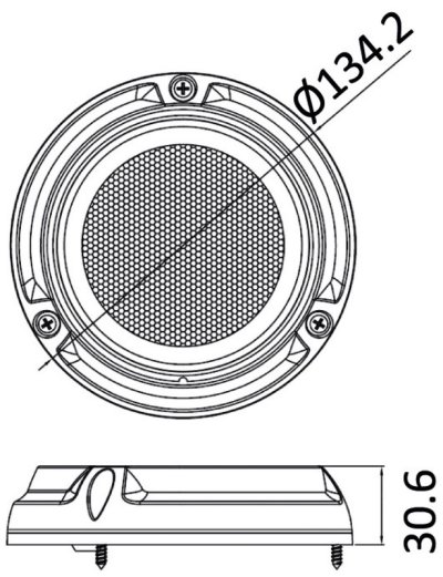 Round underwater light white 134 mm     13.276.05