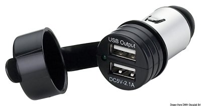 Double USB w/watertight cup CODE 14.517.15