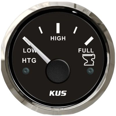 KUS Waste Water Level Gauge Stainless Bezel (Black / Euro Resistance)