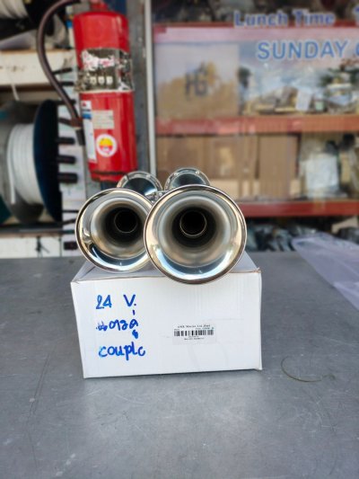 24 Volt  Stainless Steel Dual Trumpet Electric Boat Horn  แตรคู่ 24V