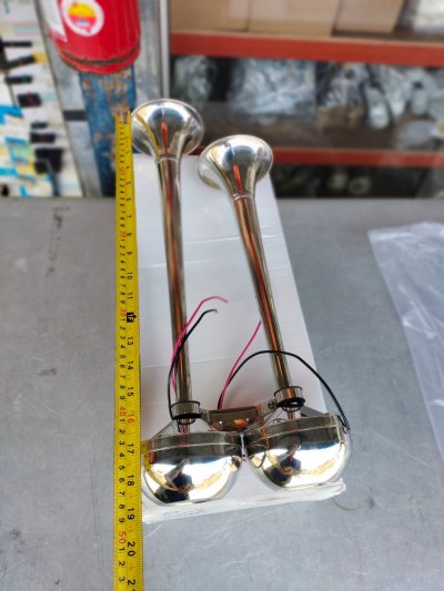 24 Volt  Stainless Steel Dual Trumpet Electric Boat Horn  แตรคู่ 24V