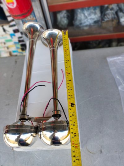 24 Volt  Stainless Steel Dual Trumpet Electric Boat Horn  แตรคู่ 24V