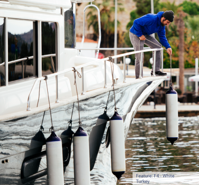 Polyform F Series Boat Fender (White Blue Top)