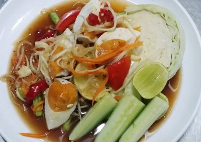 ตำปลาร้าไข่เค็ม