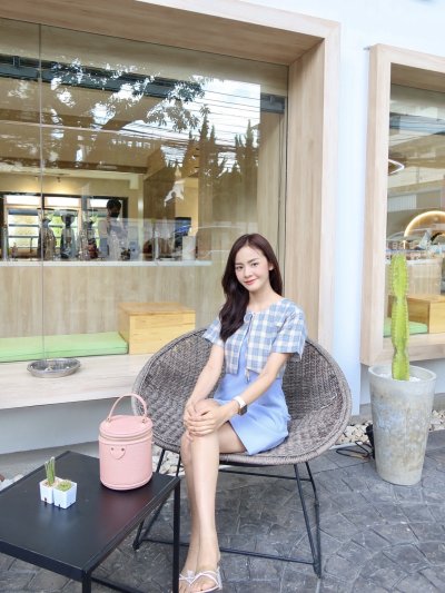 Dress W12 ฟ้า เขียว