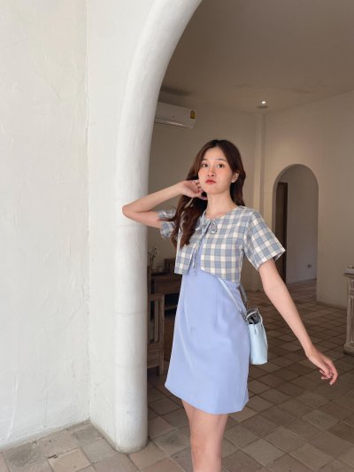Dress W12 ฟ้า เขียว