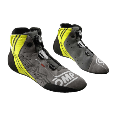 OMP KARTNG SHOES KS-X FIA - (BLACK/SILVER/FLUO YELLOW)