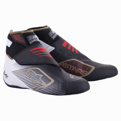 ALPINESTARS KARTING SHOES TECH-1 KZ V2 - (BLACK/WHITE/GLOD)