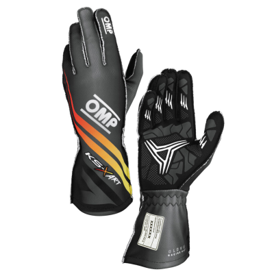 OMP KARTING GLOVES KS-X ART MY2025 FIA  - (BLACK-YELLOW-RED)