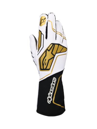 ALPINESTARS KARTING GLOVES TECH-1 KX V4 - (WHITE/BLACK/GOLD)