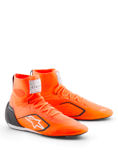 ALPINESTARS SUPERTECH K SHOES FIA - (Orange Fluo/Black/White)
