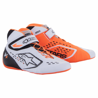 ALPINESTARS KARTING SHOES TECH-1 KX V2 - (WHITE/ORANGE FLUO/BLACK)