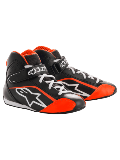 ALPINESTARS KARTING SHOES YOUTH TECH-1 K - (BLACK-WHITE-ORANGE)