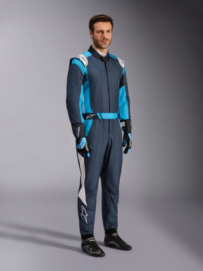 ALPINESTARS GP PRO COMP V2 FIA SUIT - (Asphalt Cyan White)