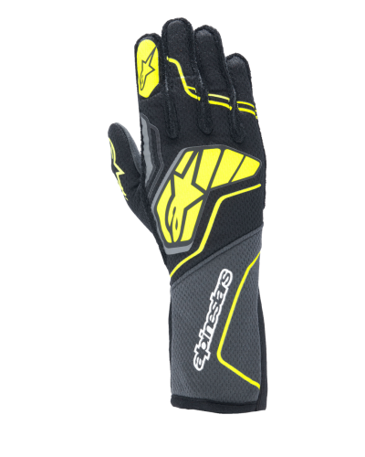 ALPINESTARS TECH-1 ZX V4 GLOVES - (Tar Gray Black Yellow Fluo)