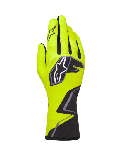 ALPINESTARS TECH-1 K RACE V2 GLOVES GRAPHIC 1 - (Yellow Fluo Black White)