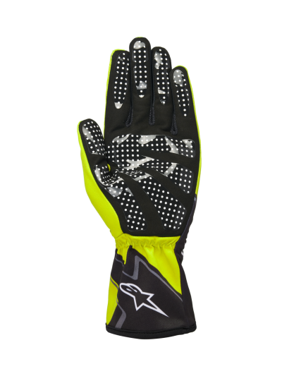 ALPINESTARS TECH-1 K RACE V2 GLOVES GRAPHIC 1 - (Yellow Fluo Black White)
