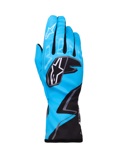 ALPINESTARS TECH-1 K RACE V2 GLOVES GRAPHIC 1 - (Cyan Black White)