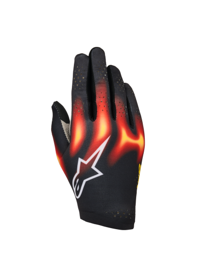 ALPINESTARS SIM GLOVES GRAPHIC 3 - (Black Bright Red Warm Yellow)