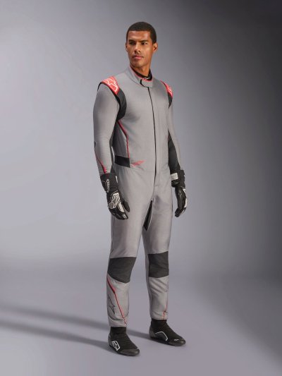 ALPINESTARS HYPERTECH V3 SUIT FIA - (Mid Gray Black Red Fluo)