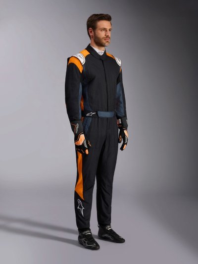 ALPINESTARS GP PRO COMP V2 FIA SUIT - (Black Asphalt Orange Fluo)