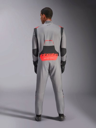 ALPINESTARS HYPERTECH V3 SUIT FIA - (Mid Gray Black Red Fluo)
