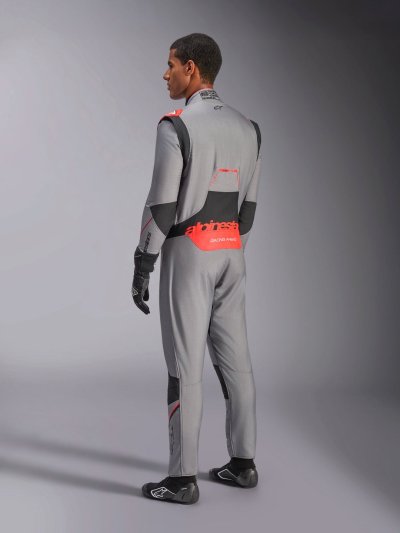 ALPINESTARS HYPERTECH V3 SUIT FIA - (Mid Gray Black Red Fluo)