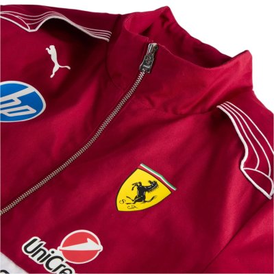 Scuderia Ferrari F1 2025 Team Vintage Racing Jacket - Dark Cherry