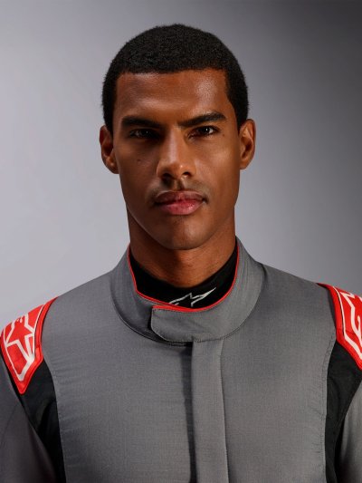 ALPINESTARS HYPERTECH V3 SUIT FIA - (Mid Gray Black Red Fluo)