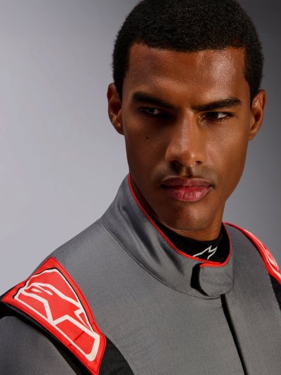 ALPINESTARS HYPERTECH V3 SUIT FIA - (Mid Gray Black Red Fluo)