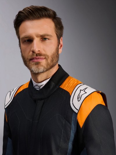 ALPINESTARS GP PRO COMP V2 FIA SUIT - (Black Asphalt Orange Fluo)