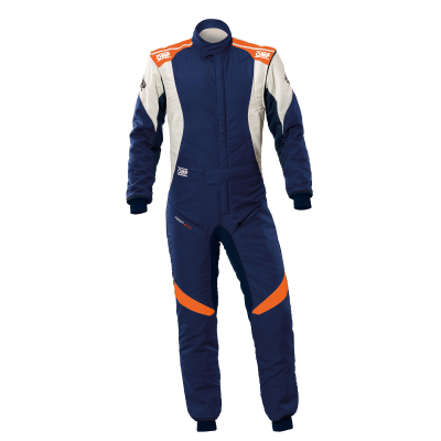 OMP FIRST EVO SUIT FIA 8856-2018 - (Navy Blue - Fluo Orange)